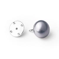 Minimalistická brož se šedou perlou Nakato