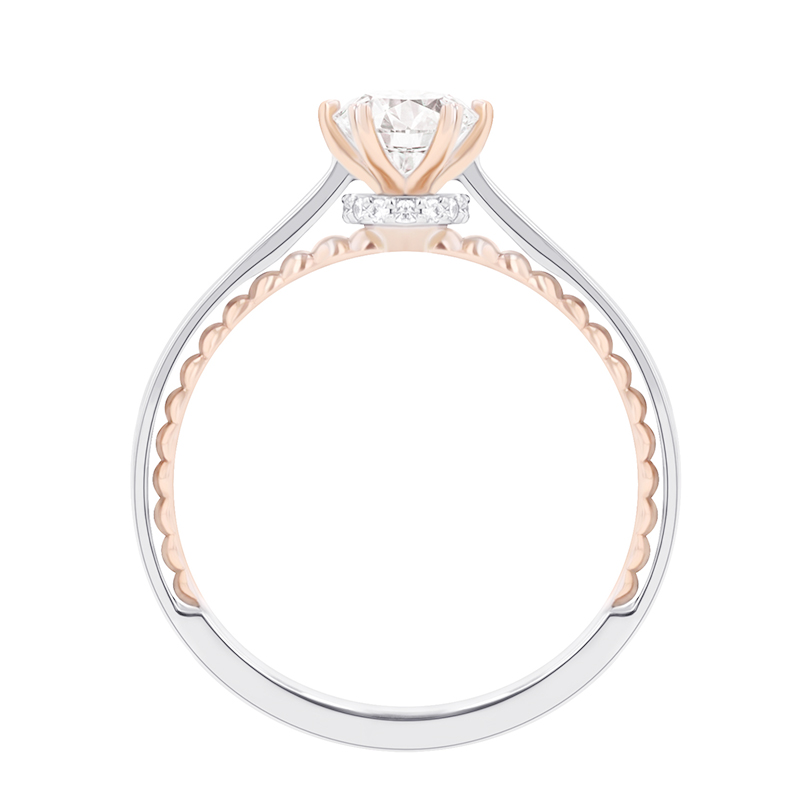 Romantický zásnubní prsten s moissanitem ze zlata 90218