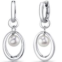 Elegantní stříbrné náušnice s perlami Galdi