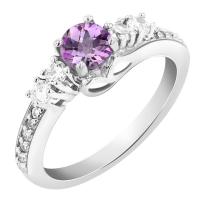 Romantický stříbrný prsten s růžovým safírem Kausar