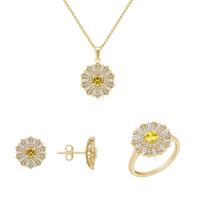 Zlatá květinová kolekce šperků s lab-grown diamanty Selena