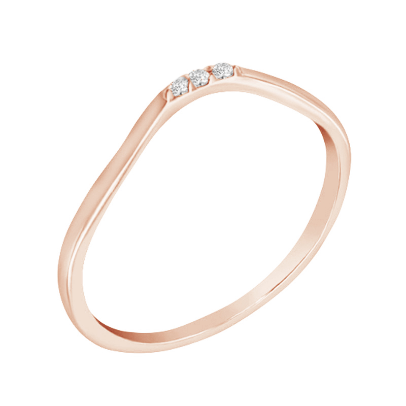 Minimalistický zlatý prsten se třemi diamanty Dottie 95538