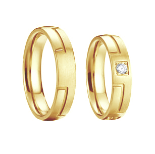 Zlaté snubní prsteny s diamantem Koby 96358