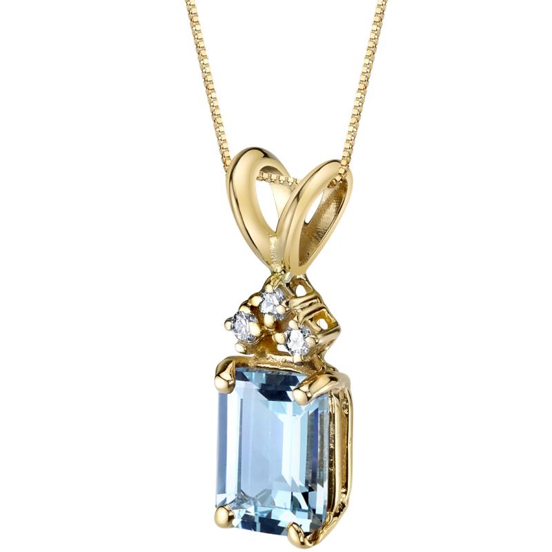 Zlatý náhrdelník s akvamarínem 9718