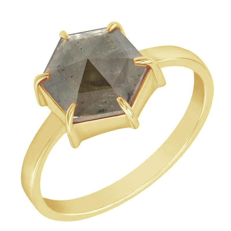 Zlatý prsten se salt and pepper diamantem Libertad 97458