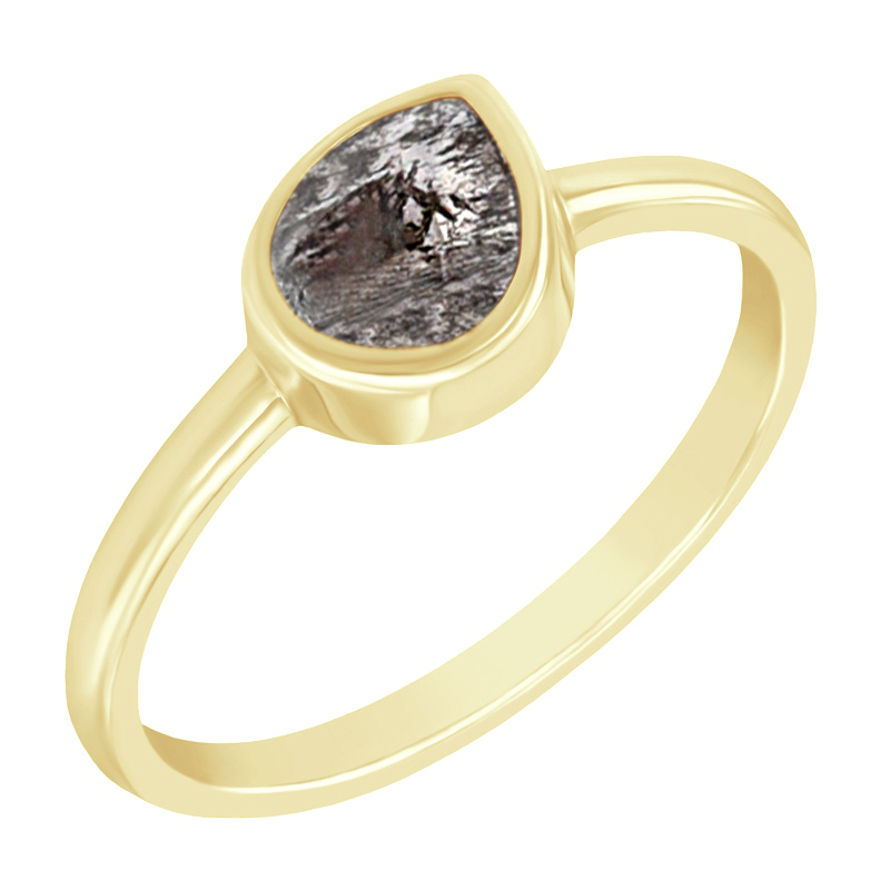 Prsten ze zlata se salt´n´pepper pear diamantem Luna 97508