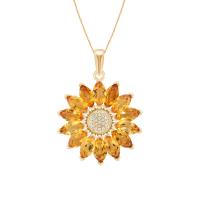 Zlatá citrínová slunečnice v náhrdelníku Kapwea