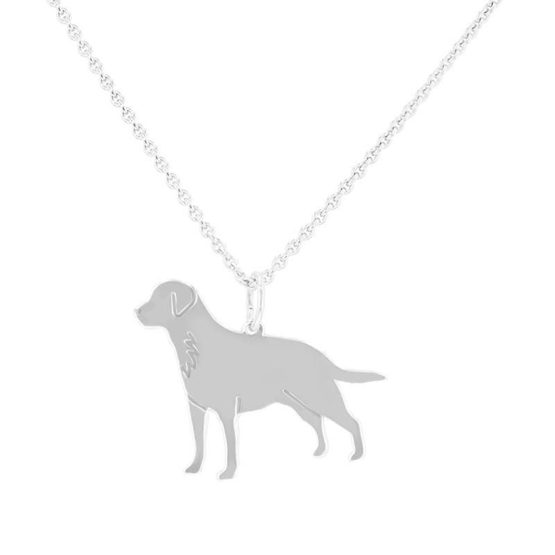 Stříbrný přívěsek ve tvaru psa s gravírem Labrador Retriever 98608
