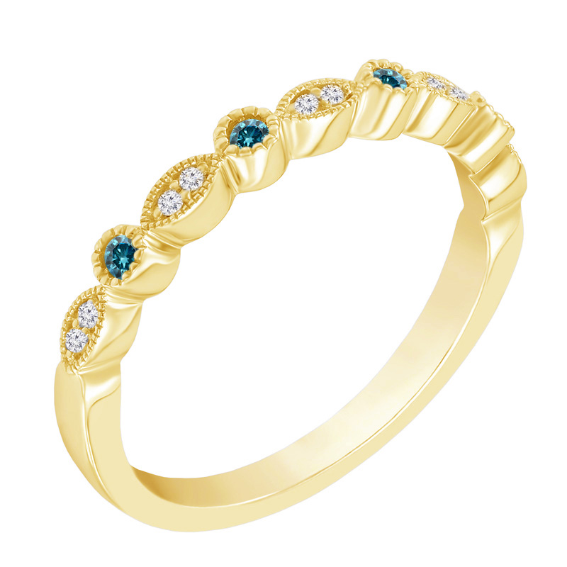 Eternity prsten s modrými a bílými diamanty Alanis 99308