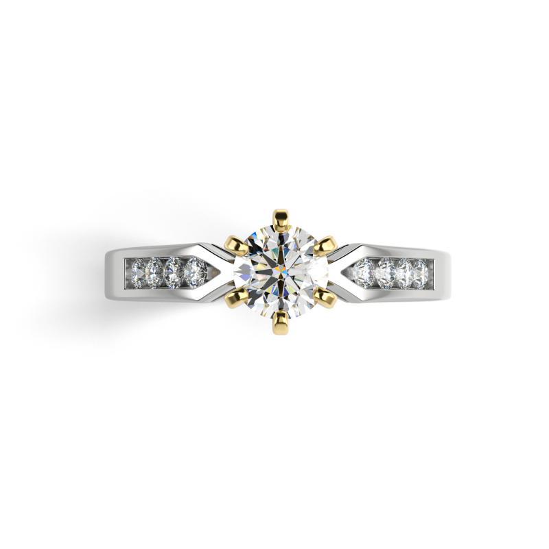 Zásnubní prsten s moissanitem a diamanty Mita 100239