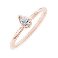 Zlatý prsten s pear 0.22ct IGI certifikovaným diamantem Tillo