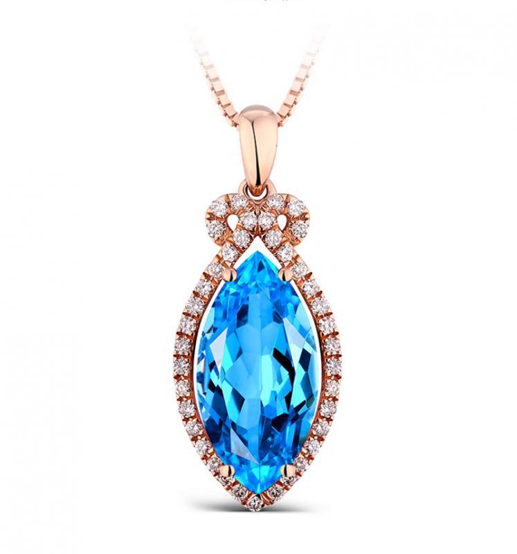Elegantní náhrdelník s topazem a diamanty Ambel