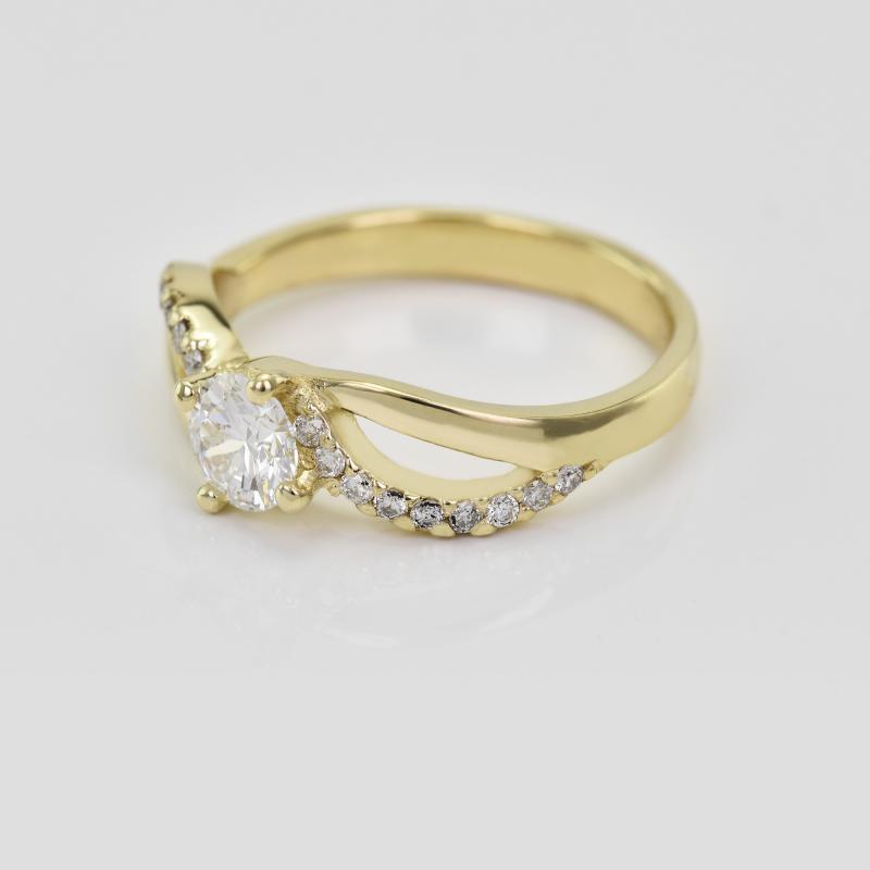 Zásnubní prsten s moissanitem a lab-grown diamanty Wemy 100519