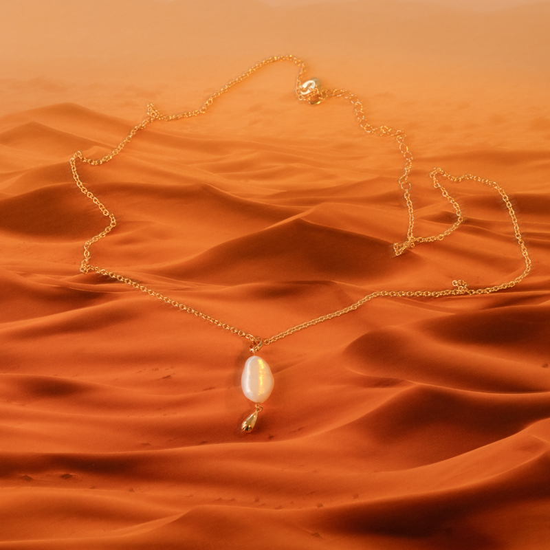 Pozlacená perlová kolekce šperků Minahil 101269