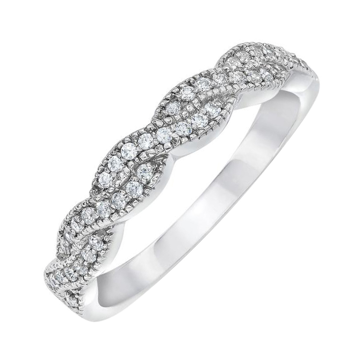Propletený prsten s lab-grown diamanty Shani