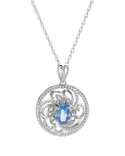 Diamantový náhrdelník se safírem