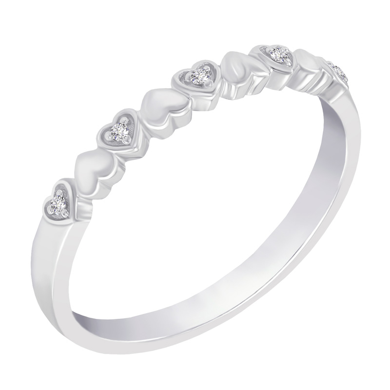 Srdíčkový prsten s lab-grown diamanty a komfortní prsten Mira 101989
