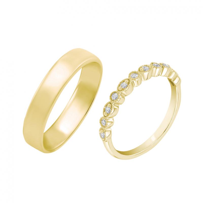 Eternity prsten s lab-grown diamanty a pánský komfortní prsten Paloma 102289