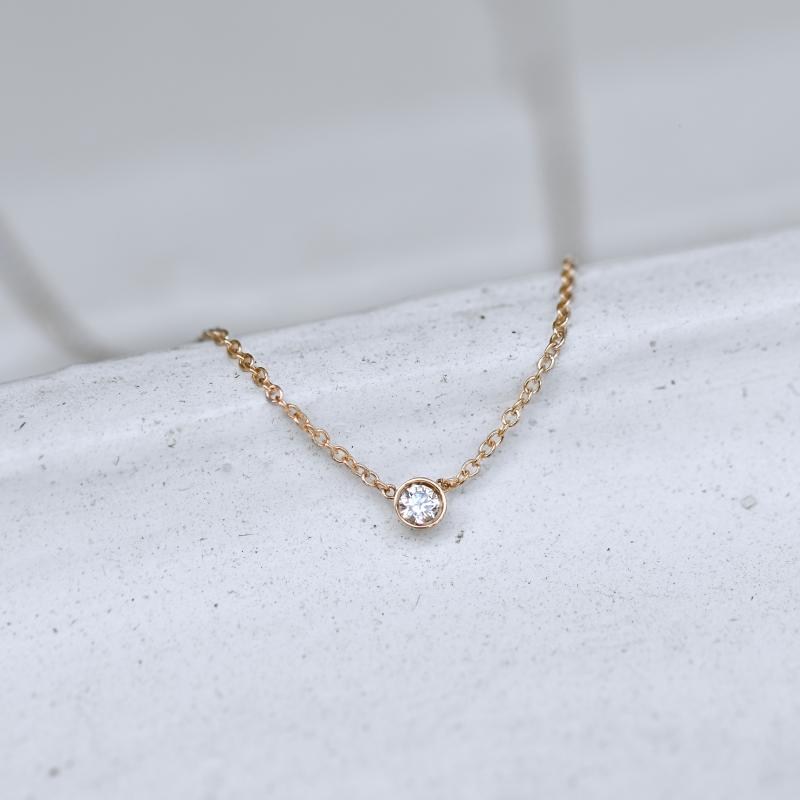 Stříbrný minimalistický náhrdelník s diamantem Glosie 103639
