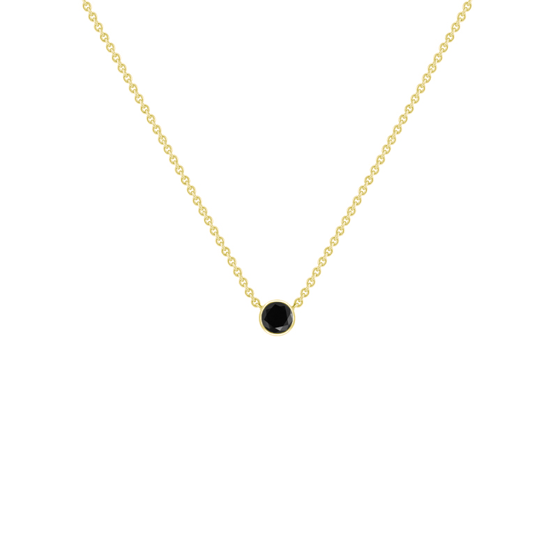 Stříbrný minimalistický náhrdelník s černým diamantem Shawn 103649