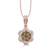 Diamantový květ ve zlatém náhrdelníku Azolia