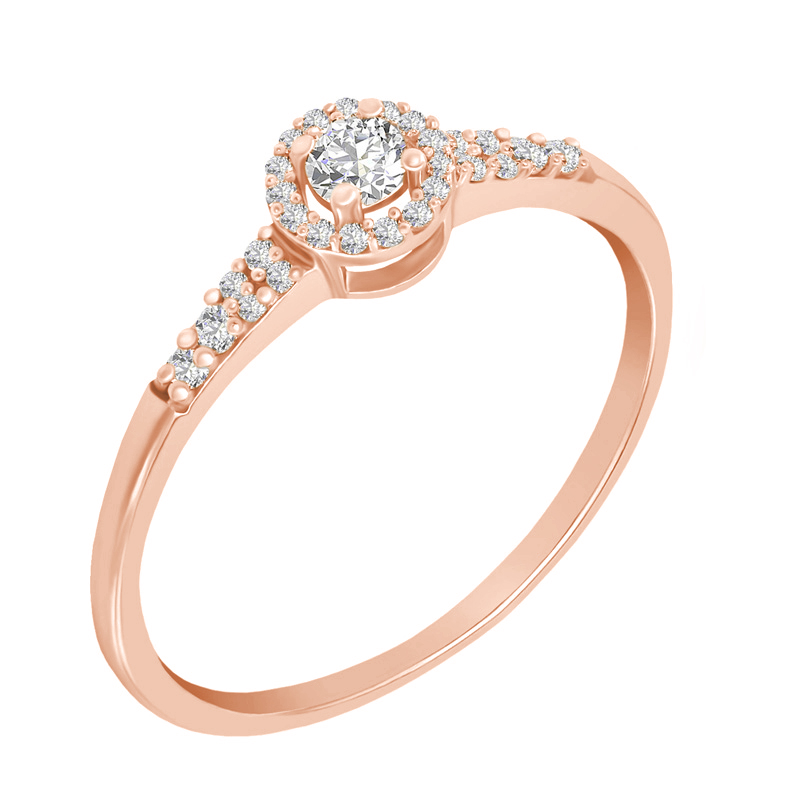 Stříbrný halo prsten s lab-grown diamanty Lyons 104509