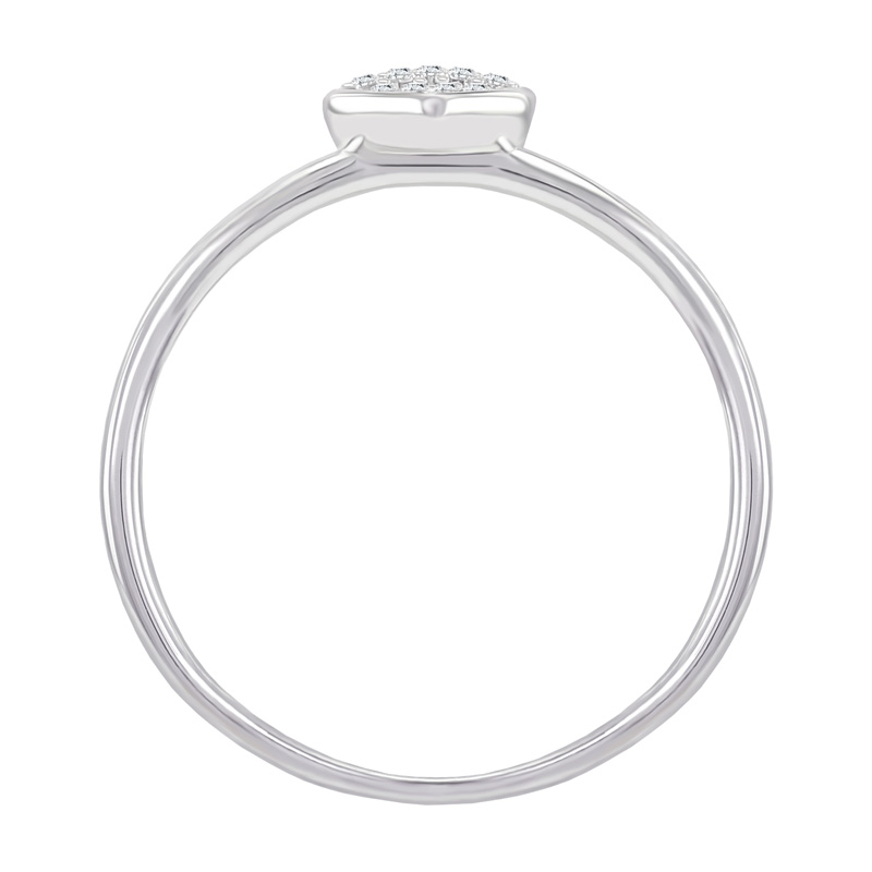 Stříbrný prsten ve tvaru srdce plný lab-grown diamantů Ubline 104639
