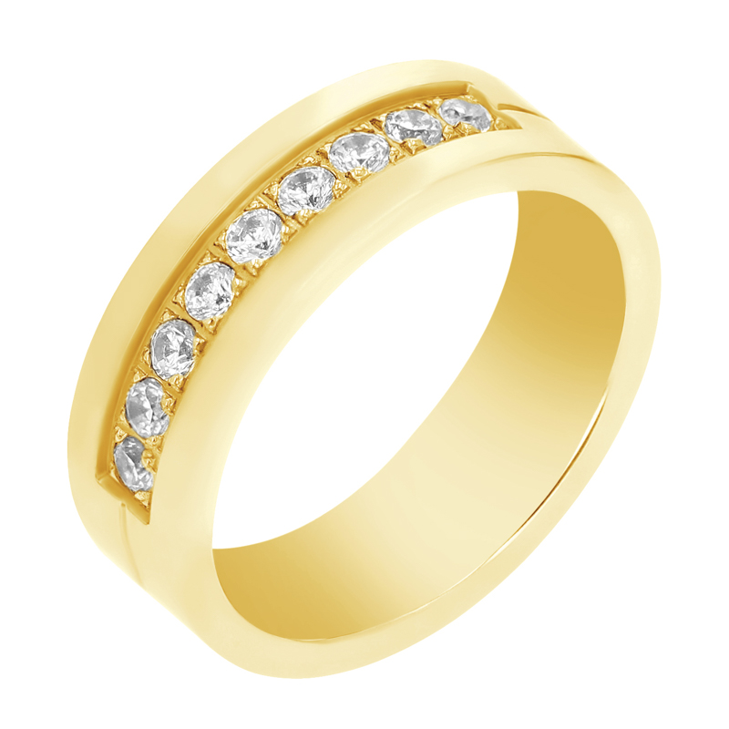 Zlaté svatební prsteny s diamanty Luky 105509