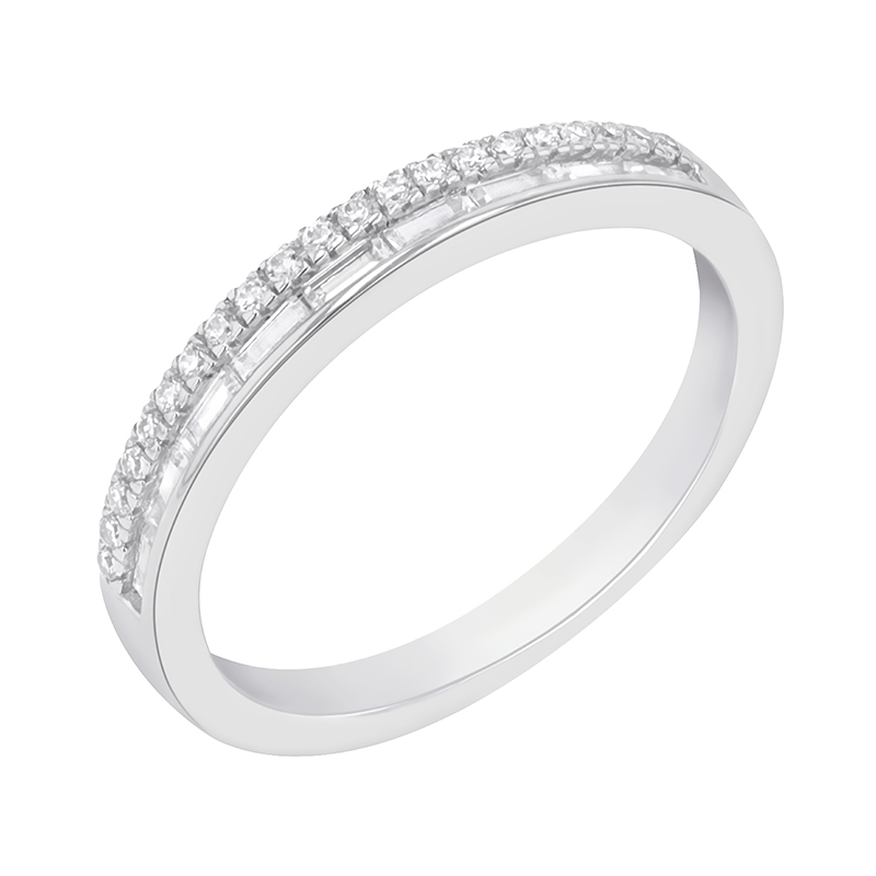 Eternity prsten s lab-grown round a baguette diamanty Luisa