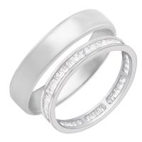 Eternity prsten s lab-grown baguette diamanty a pánský komfortní prsten Pascal