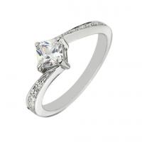 Platinový zásnubní prsten s princess diamantem Prima