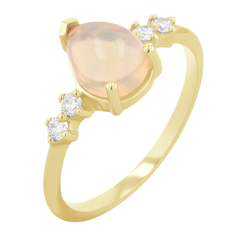 Opálový prsten s diamanty Ammara 112899