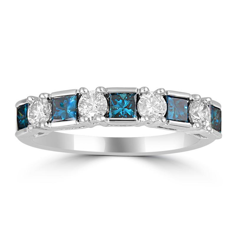 Prsten s modrými princess diamanty Korinna