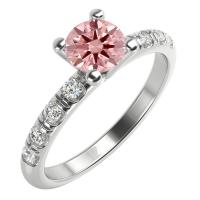 Zásnubní prsten s certifikovaným fancy pink lab-grown diamantem Megha