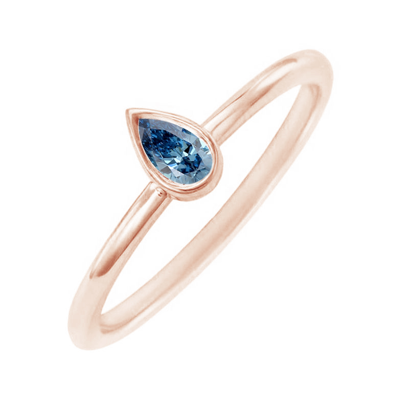 Minimalistický prsten s certifikovaným fancy blue lab-grown diamantem Nunez