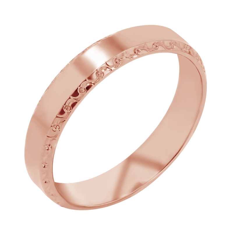Zlaté snubní prsteny se zdobenými okraji Rahim 113789