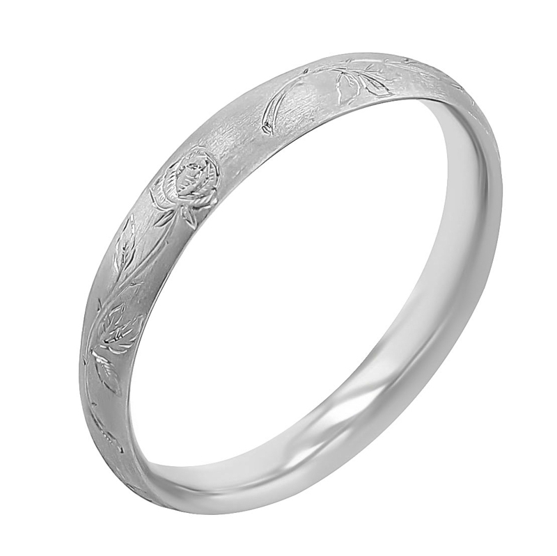 Snubní prsteny s ruční rytinou růží Danni 116939