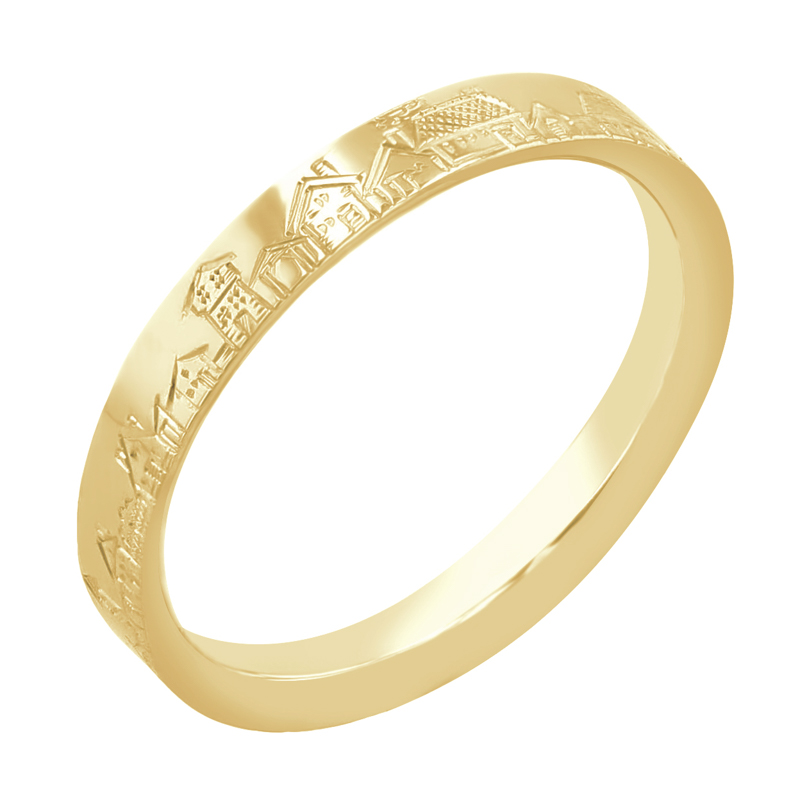 Snubní prsteny s ruční rytinou města Bevan 116969
