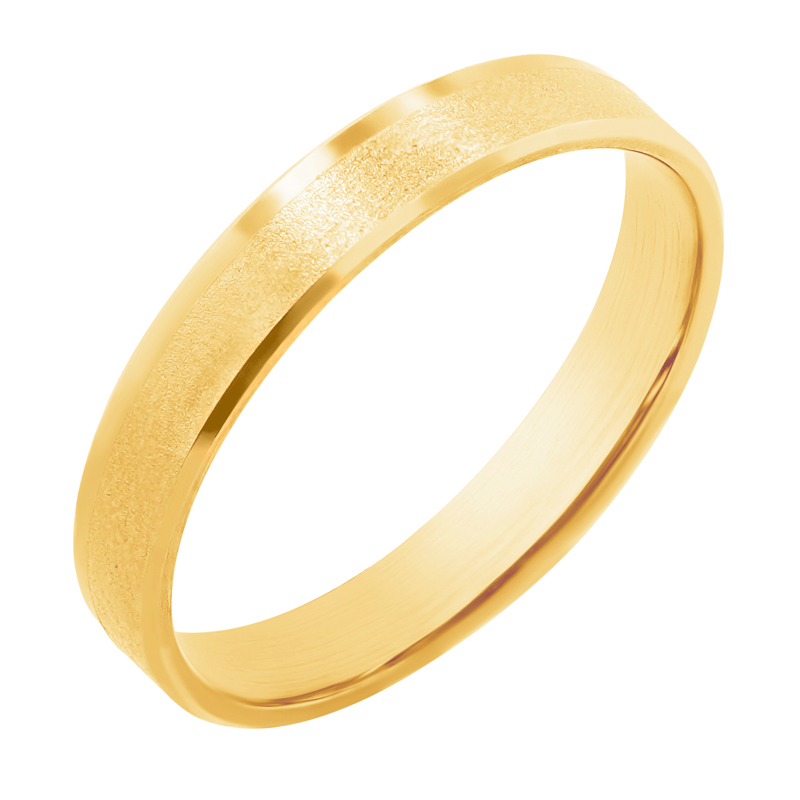 Matné snubní prsteny ze zlata s lesklými okraji Kalea 117389