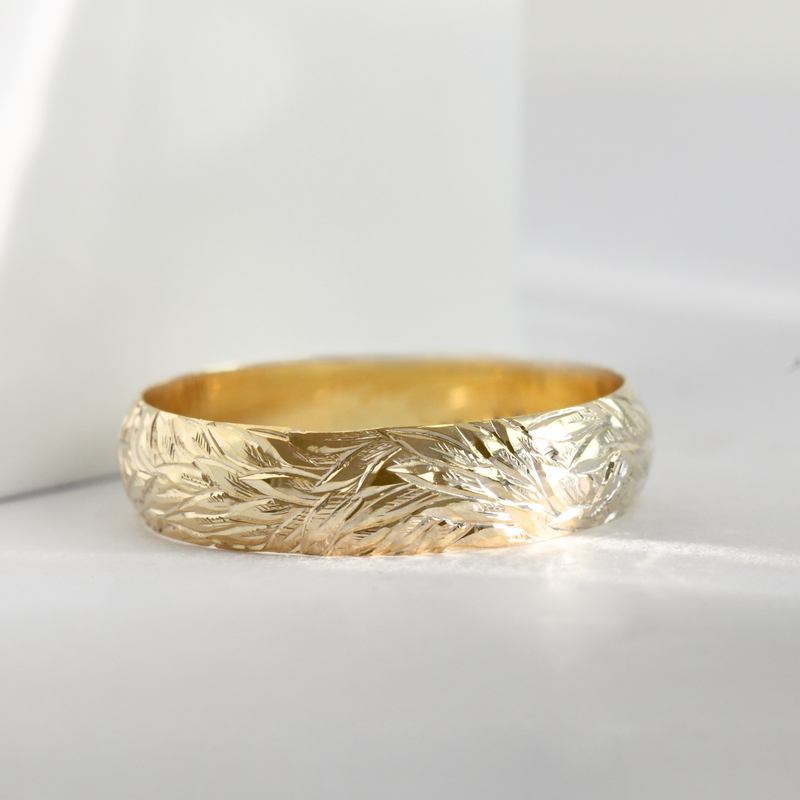 Snubní prsteny s gravírem listů Mylie 118129