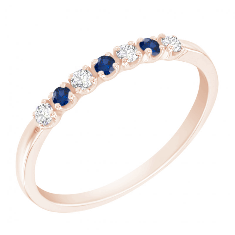 Eternity prsten s modrými safíry a diamanty Gianna 120069