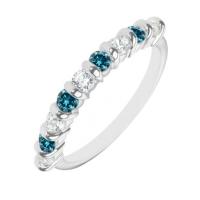 Eternity prsten s modrými a bílými diamanty Tyson