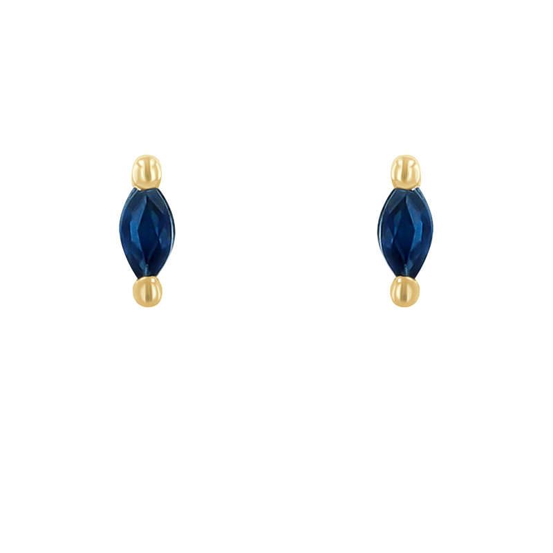 Minimalistické náušnice s modrými safíry Daina 120729