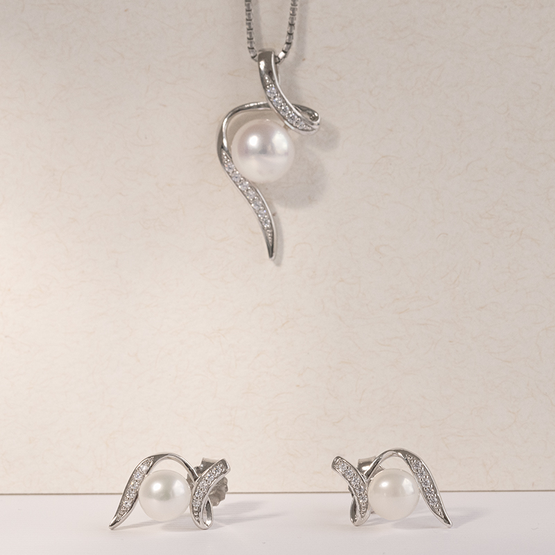 Stříbrná kolekce s perlami a zirkony Menmoli 121839
