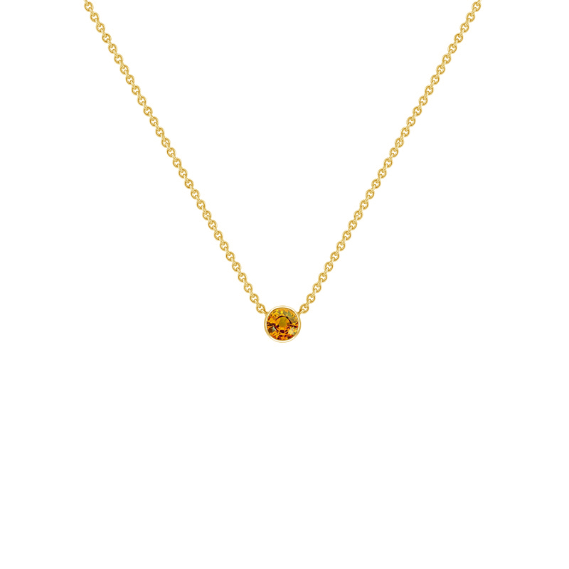 Minimalistický náhrdelník s padparadscha safírem Glosie 122189