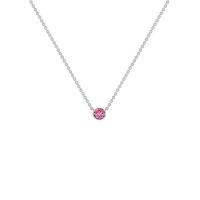 Stříbrný minimalistický náhrdelník s růžovým safírem Glosie