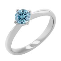 Zásnubní prsten s certifikovaným fancy blue lab-grown diamantem Mahiya