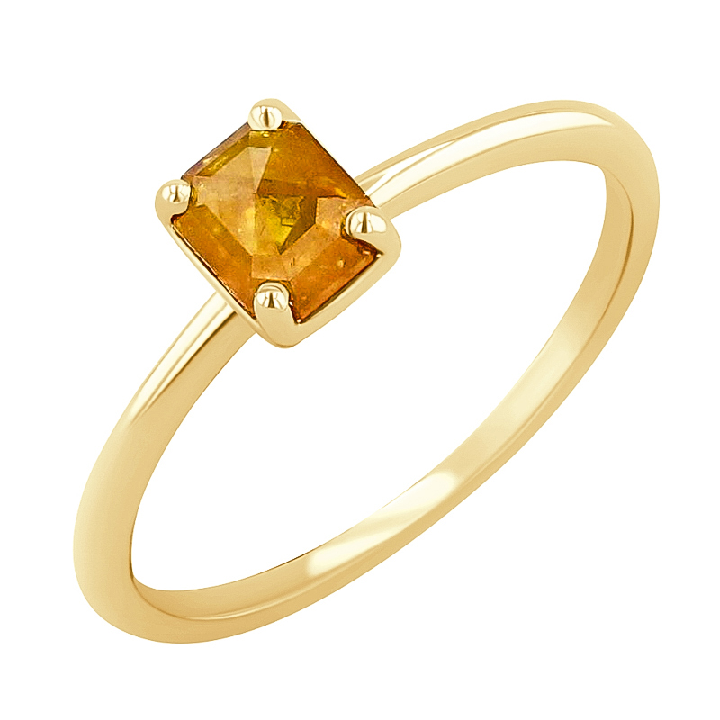 Zlatý prsten s emerald salt and pepper diamantem Lucilia
