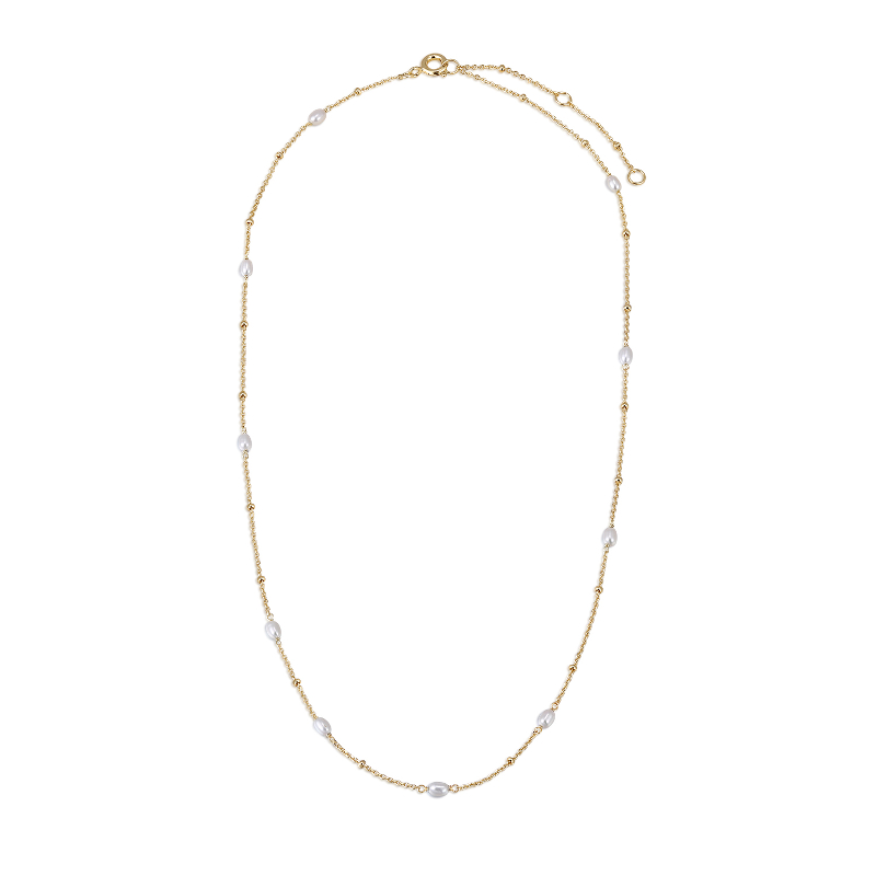 Eppi Stříbrný náhrdelník s perlami Landia N46300