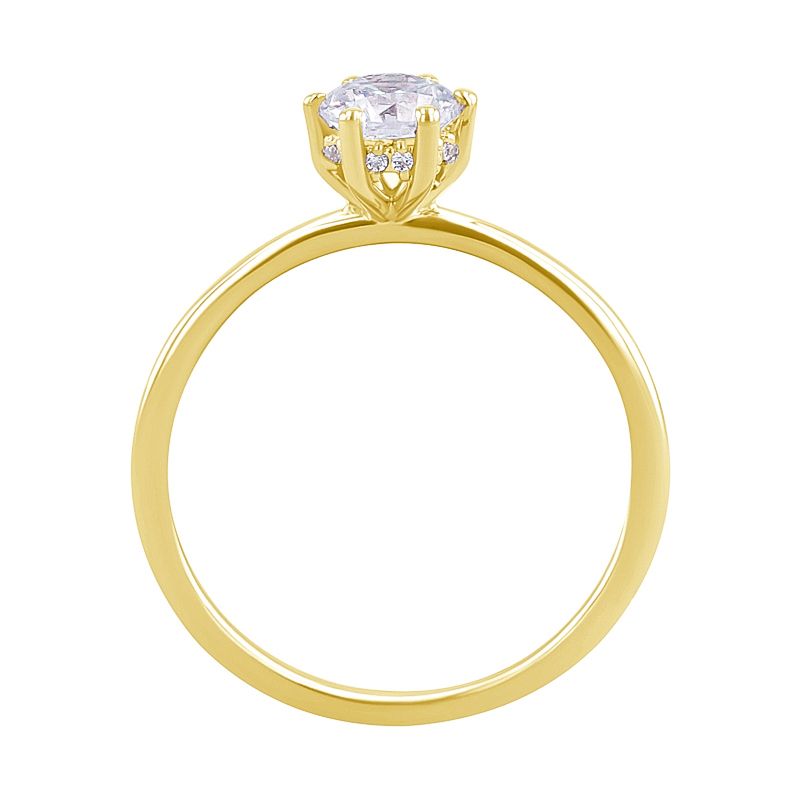 Zdobený zásnubní prsten s lab-grown diamanty Donia 127509